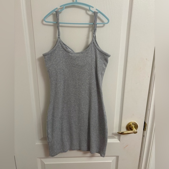 Babaton Light Gray Ribbed Dress - Picture 3 of 3
